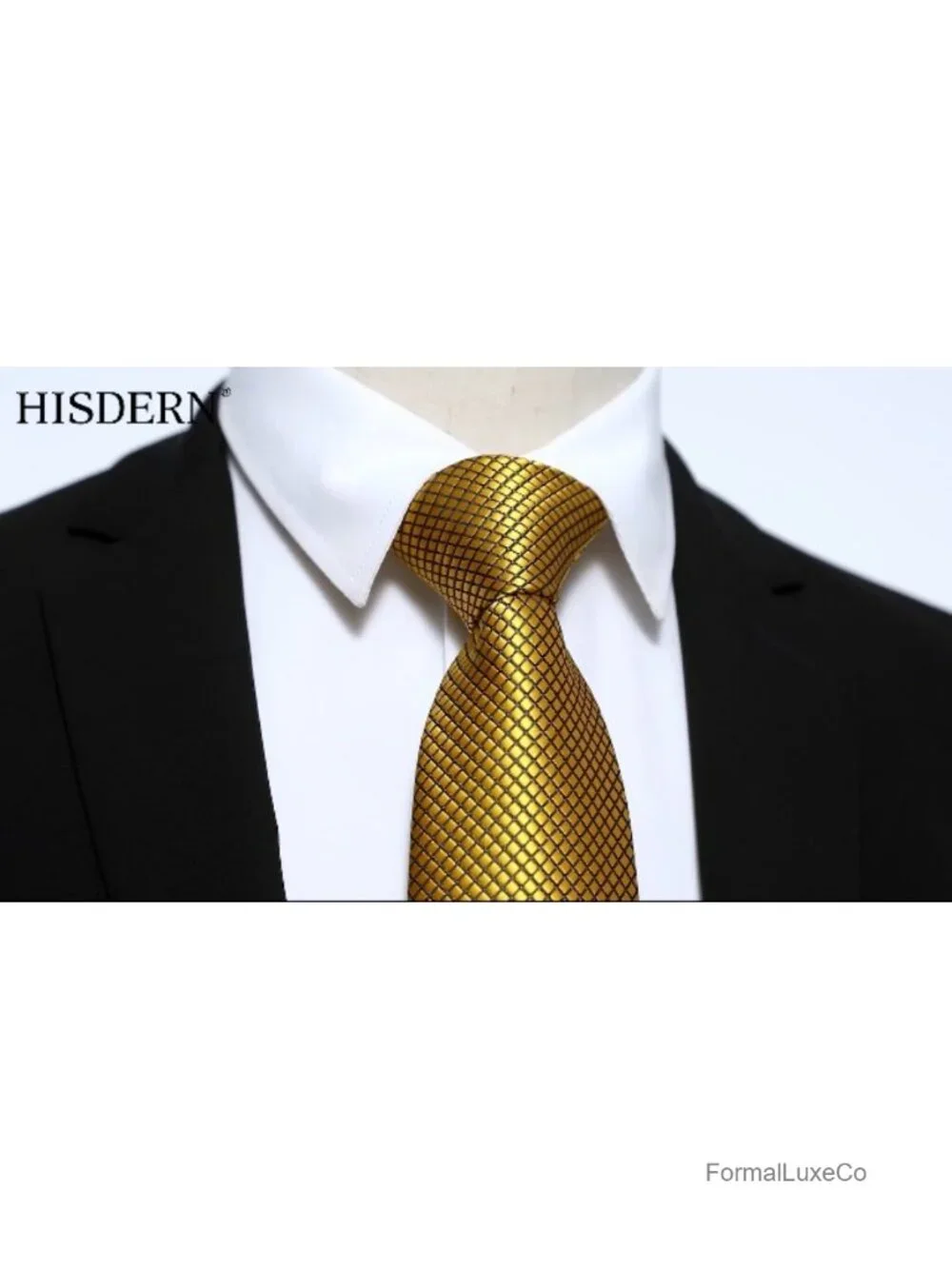 Plaid Tie & Pocket Square Set, Silk Blend, Formal Necktie & Hanky